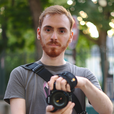 Axel, taking a selfie with a digital camera.