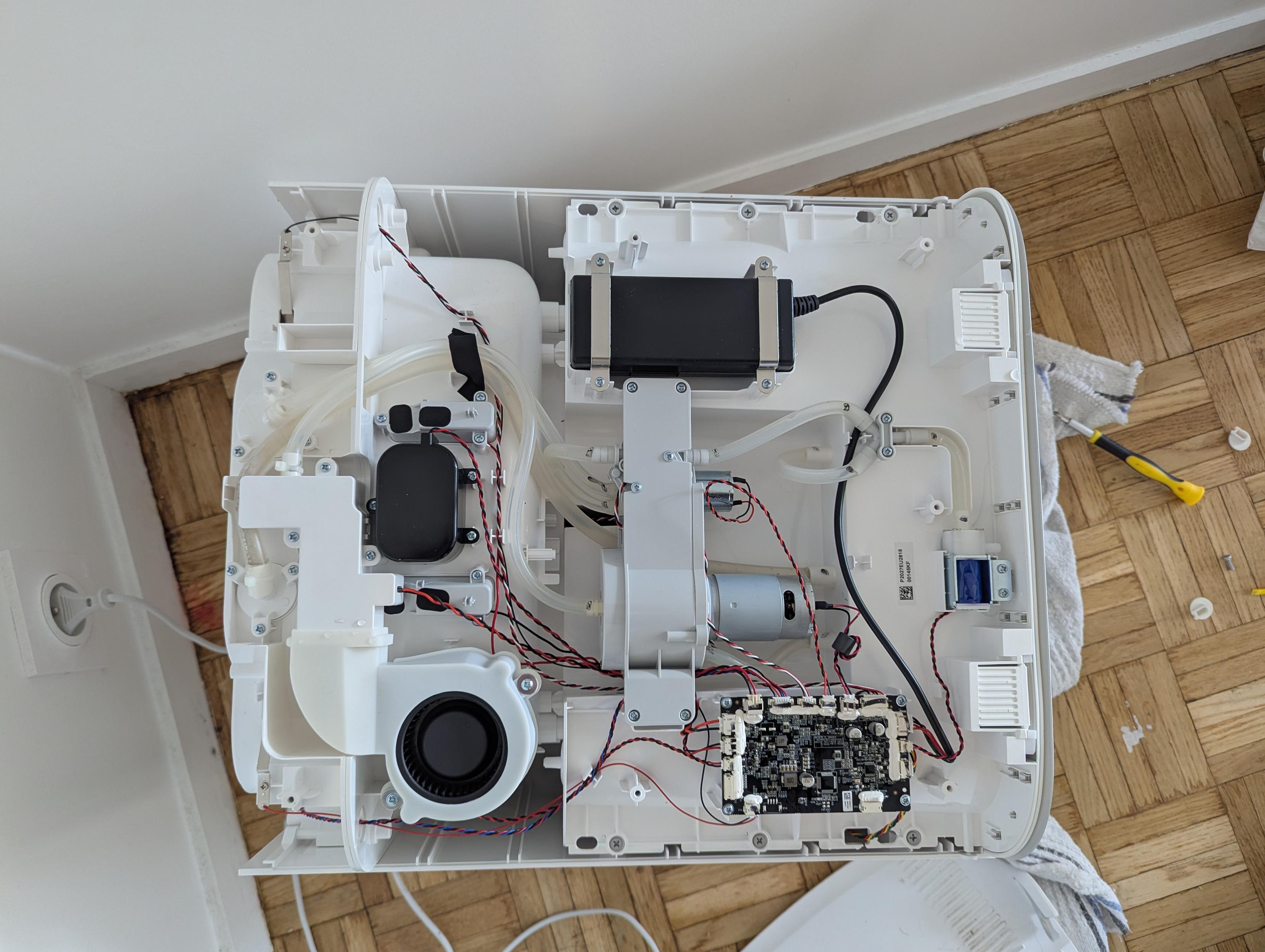 The back of the robot's base, disassembled